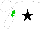 Silk - White, black star, green diamond on sleeves, green star on white cap