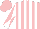 Silk - Pink and white stripes, white and pink diabolo on sleeves, pink cap