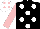 Silk - Black, white spots, pink sleeves, pink spots on white cap