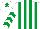 Silk - White and emerald green stripes, chevrons on sleeves, white cap, emerald green star