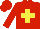 Silk - Red, yellow cross, red arms, red cap
