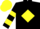 Silk - Black, Yellow diamond, hooped sleeves, Yellow cap