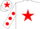 Silk - White, Red star, White sleeves, Red spots, White cap, Red star