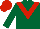 Silk - Forest green, red v , red cap
