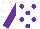 Silk - White, silver framed purple dots, purple sleeves