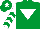 Silk - Emerald green, white inverted triangle, white and      emerald green chevrons on sleeves, white star on cap