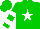 Silk - Green, white star, white hoops on sleeves
