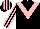 Silk - Black, pink 'v' bib, striped sleeves and cap