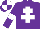 Silk - Purple, white cross of lorraine and armlets, quartered cap
