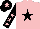 Silk - Pink, black star, black arms, pink stars, black cap, pink star