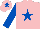 Silk - Pink, royal blue star, sleeves and star on cap