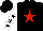 Silk - Black, red star, white sleeves, black stars and cap