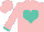 Silk - Pink, turquoise heart, 'r', turquoise cuffs