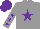Silk - Grey, purple star, purple stars on grey sleeves, purple cap