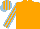 Silk - Orange, light blue striped sleeves, light blue and orange striped cap