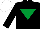 Silk - Black, emerald green inverted triangle, white cap