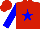 Silk - Red, blue star, blue sleeves, red cap