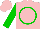 Silk - Pink, green circle, green sleeves