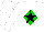 Silk - White, black star, green diamond, black star on white cap