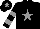 Silk - Black, grey star, hooped sleeves and star on cap