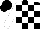 Silk - Black and white checked, white sleeves, black cap