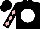 Silk - Black, black b on white ball, pair of dice, pink diamonds on sleeves