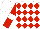 Silk - White, red diamonds, white band on red sleeves