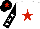 Silk - White, red star, black sleeves, white stars, black cap, red star