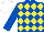 Silk - Royal blue & yellow diamonds, royal blue sleeves, white cap