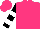 Silk - Hot pink, black & white bars