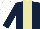Silk - Dark blue, beige stripe, white cap