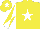 Silk - Yellow, white star, white and yellow diabolo on sleeves, yellow cap, white star