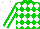 Silk - Green and white diamonds, white stripe on green sleeves, white cap