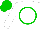 Silk - White, green circle and cap