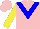 Silk - Pink, blue chevron, yellow sleeves