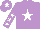 Silk - Mauve body, white star, mauve arms, white stars, mauve cap, white star