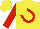 Silk - Yellow, red winged horseshoe, red sleeves, yellow cap