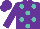 Silk - Purple, turquoise dots