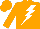 Silk - orange, white lightning bolt