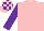 Silk - Pink, purple sleeves, pink and purple blocks on cap