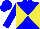 Silk - Blue and yellow diagonal quarters, blue sleeves