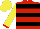 Silk - Red, black bars and red cuffs on yellow sleeves, yellow cap