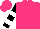 Silk - Hot pink, black and  white bars