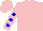 Silk - Pink, blue dots on sleeves, pink cap