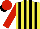 Silk - Yellow and black stripes, red sleeves, red cap, black visor