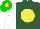 Silk - Hunter Green,Yellow ball, White Sleeves, Green Cap, Yellow star