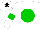 Silk - White, green ball, green armlets on sleeves, white cap, black star