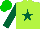 Silk - Lime green, dark green star, dark green sleeves, green cap