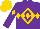 Silk - Purple, gold diamond frame 'crk' on back, gold diamond hoop on front, gold diamond on sleeves, purple and gold cap