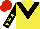 Silk - YELLOW, BLACK chevron, BLACK sleeves, YELLOW stars, RED cap